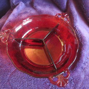 Beautiful Royal Ruby 3 - section candy dish